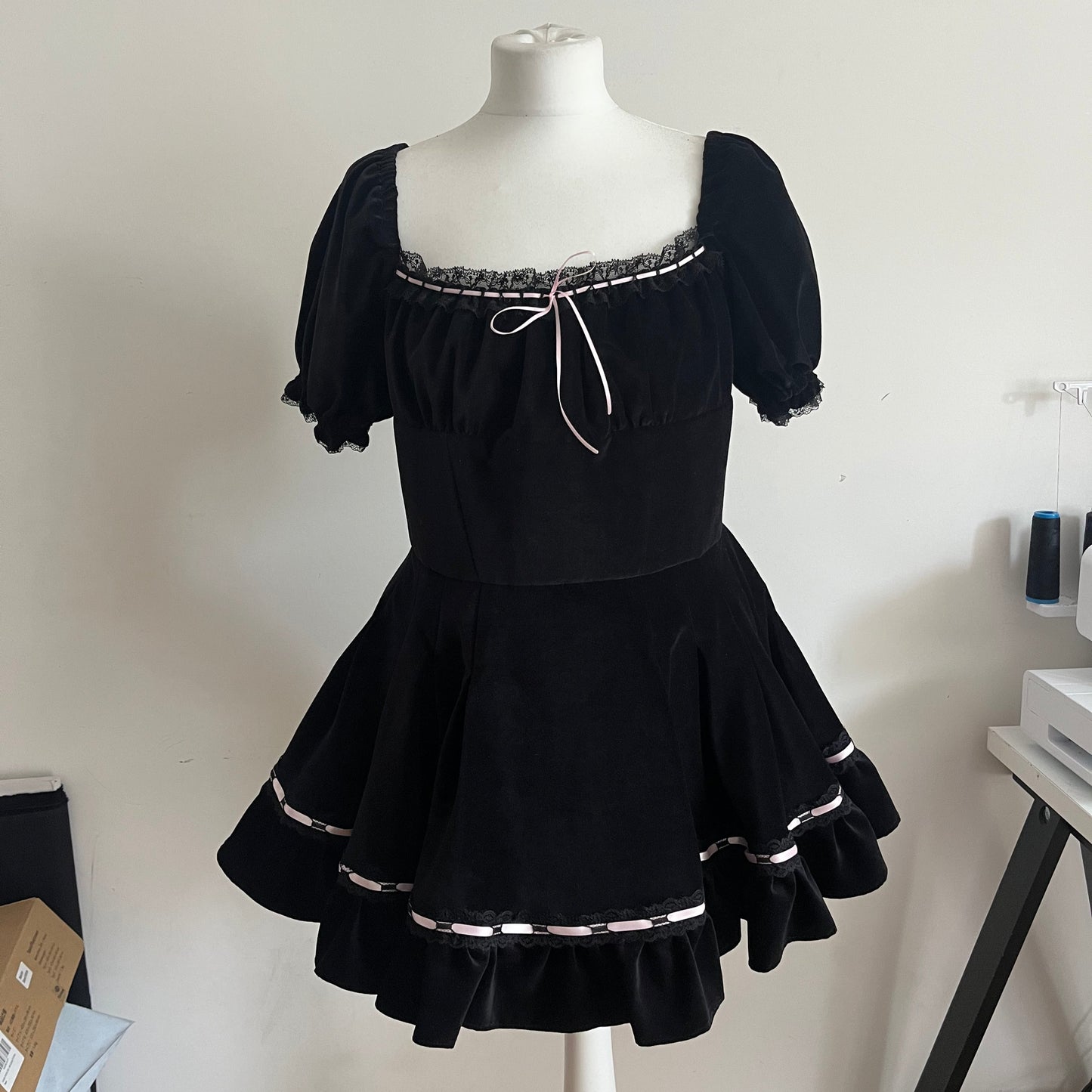 Amelie Dress in Cotton Velvet