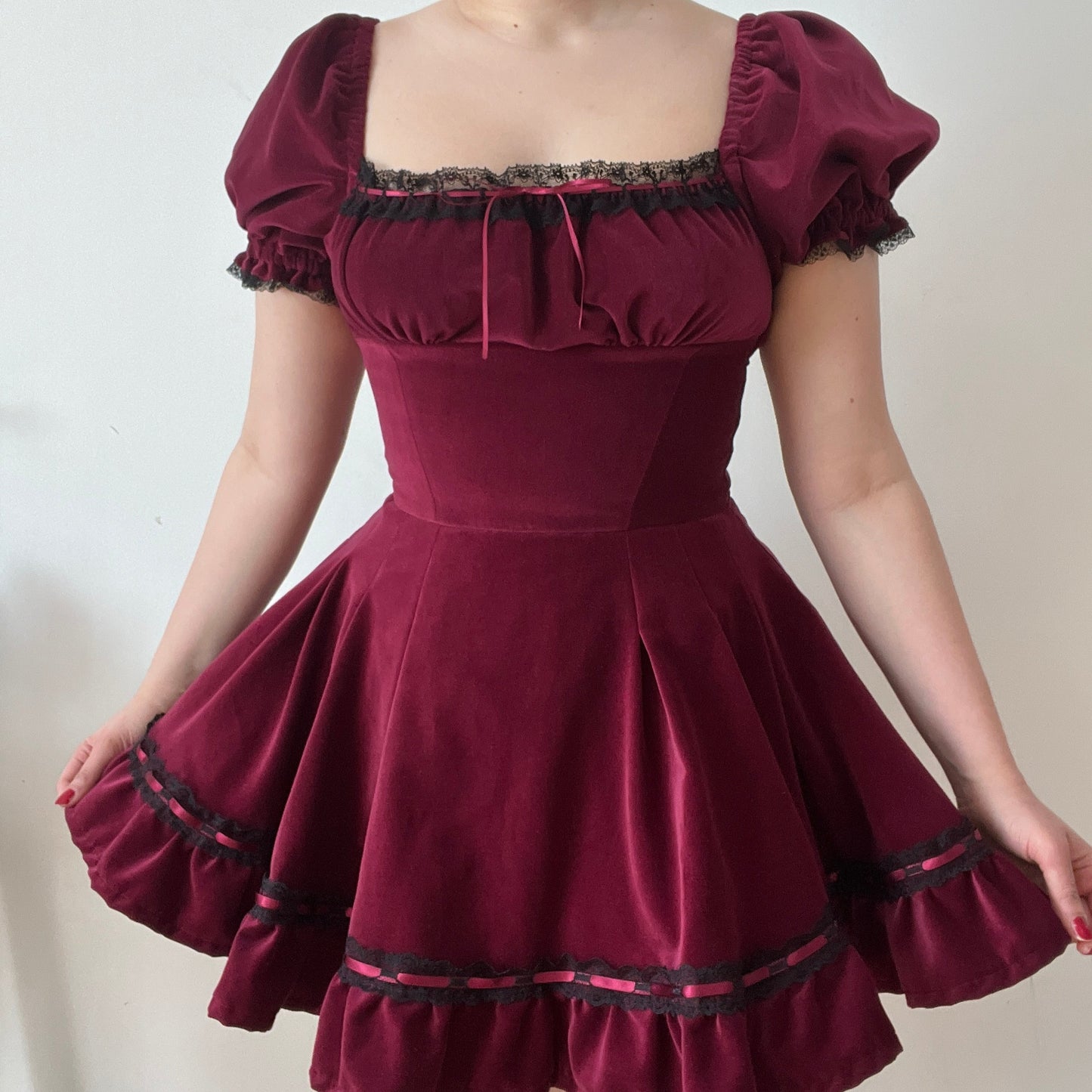 Amelie Dress in Cotton Velvet