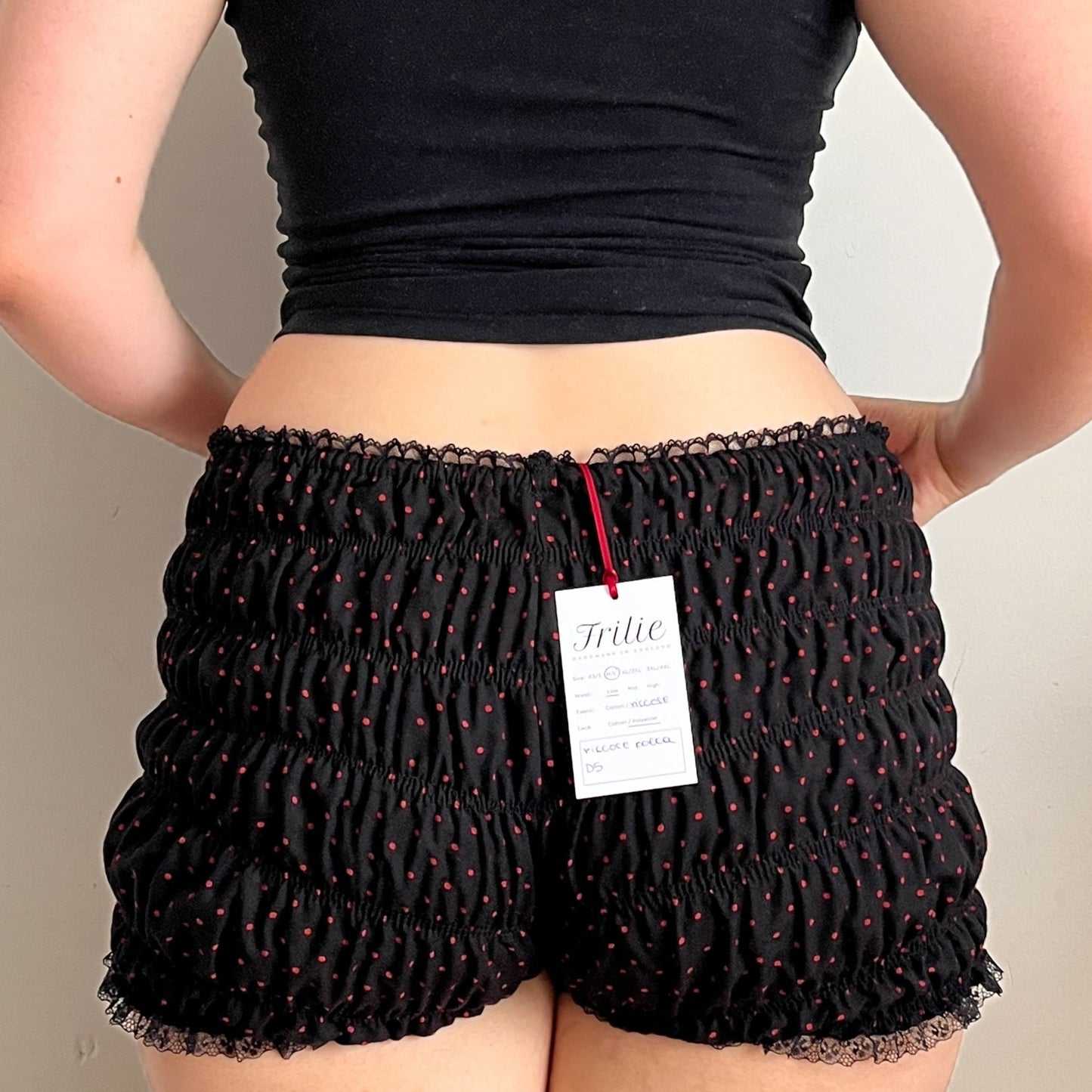 Red Polka Dot Viscose Shorts (XS/S)