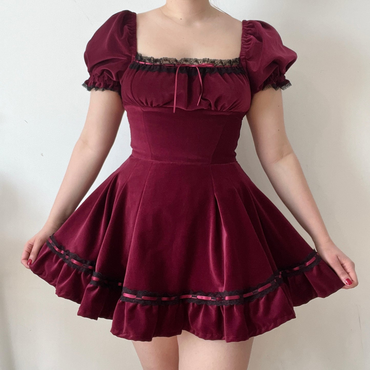 Amelie Dress in Cotton Velvet
