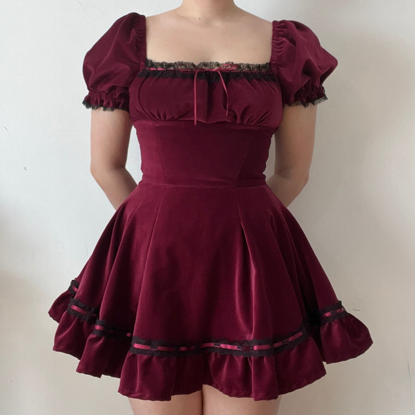 Amelie Dress in Cotton Velvet