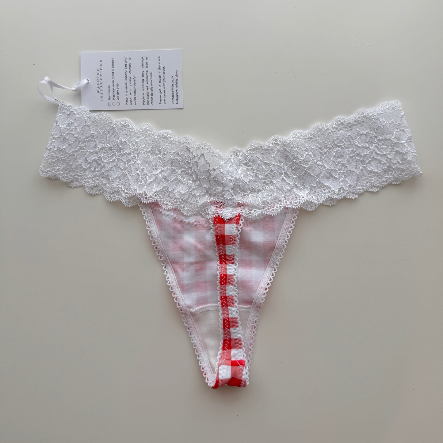 Sample - Gingham Cotton Thong (S)