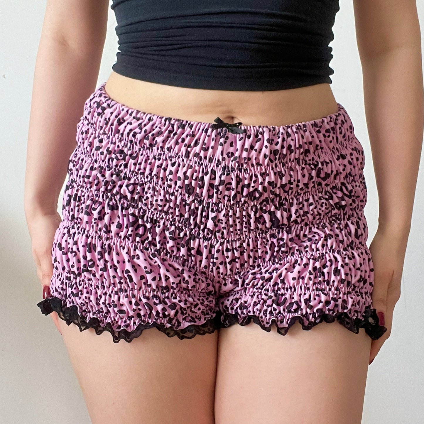 Pink Leopard Viscose Jersey Shorts (XL/2XL)