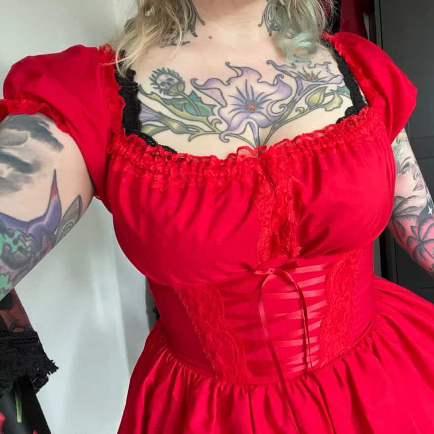 Frilie Dress in Red Cotton [Preorder]