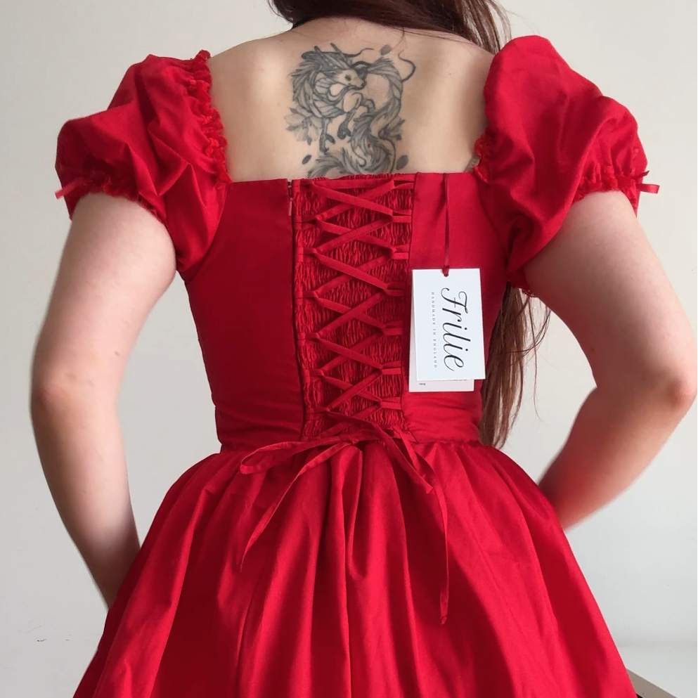 Frilie Dress in Red Cotton [Preorder]