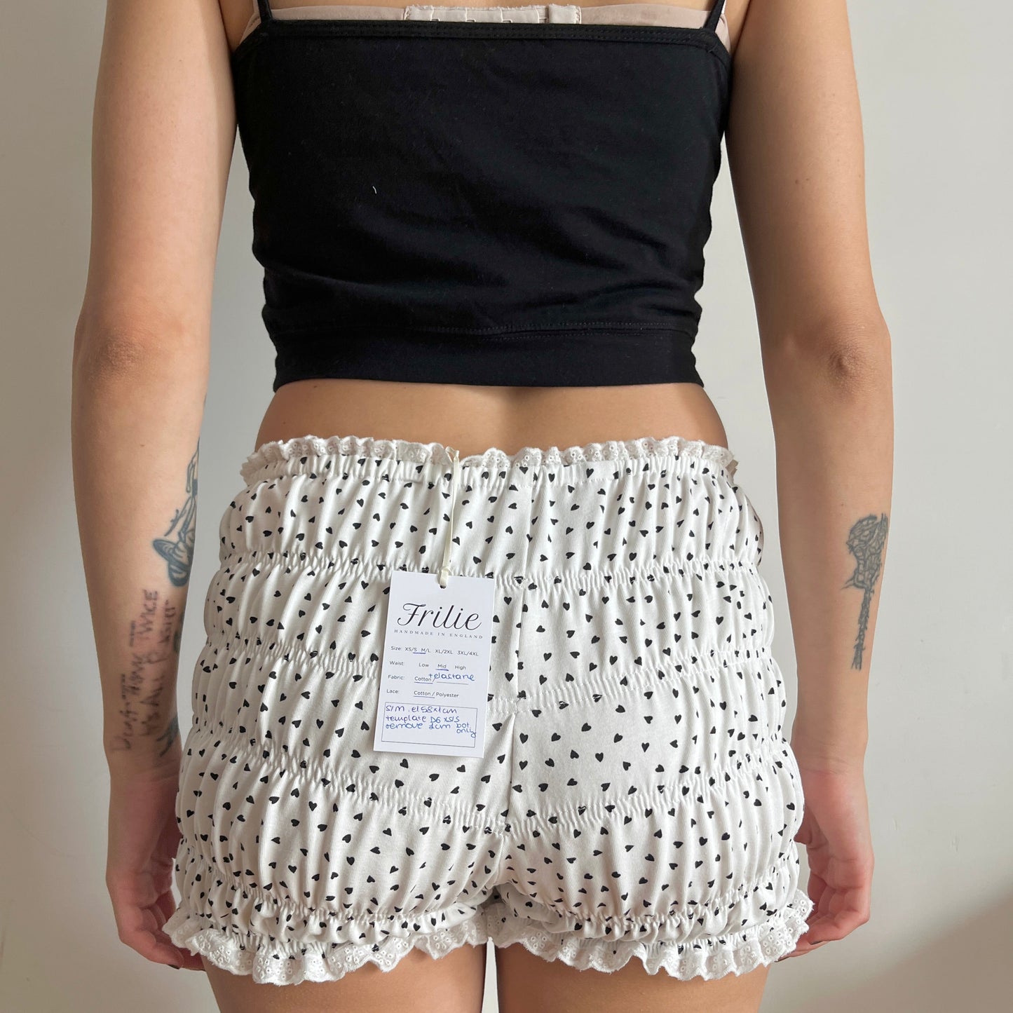 Heart Print Cotton Shorts (S/M)