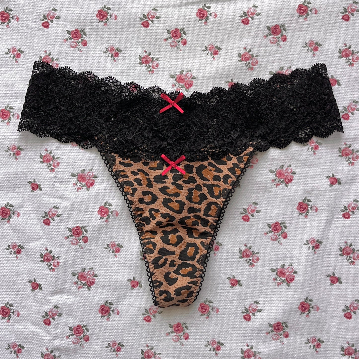 Leopard Cotton Thong (XS)