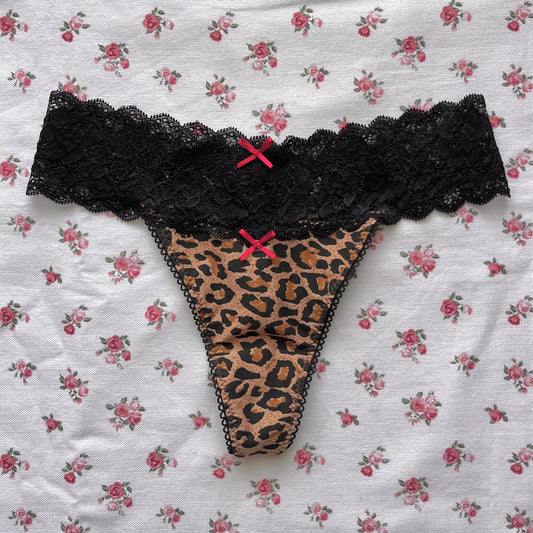 Leopard Cotton Thong (XS)