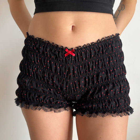Red Polka Dot Viscose Shorts (XS/S)
