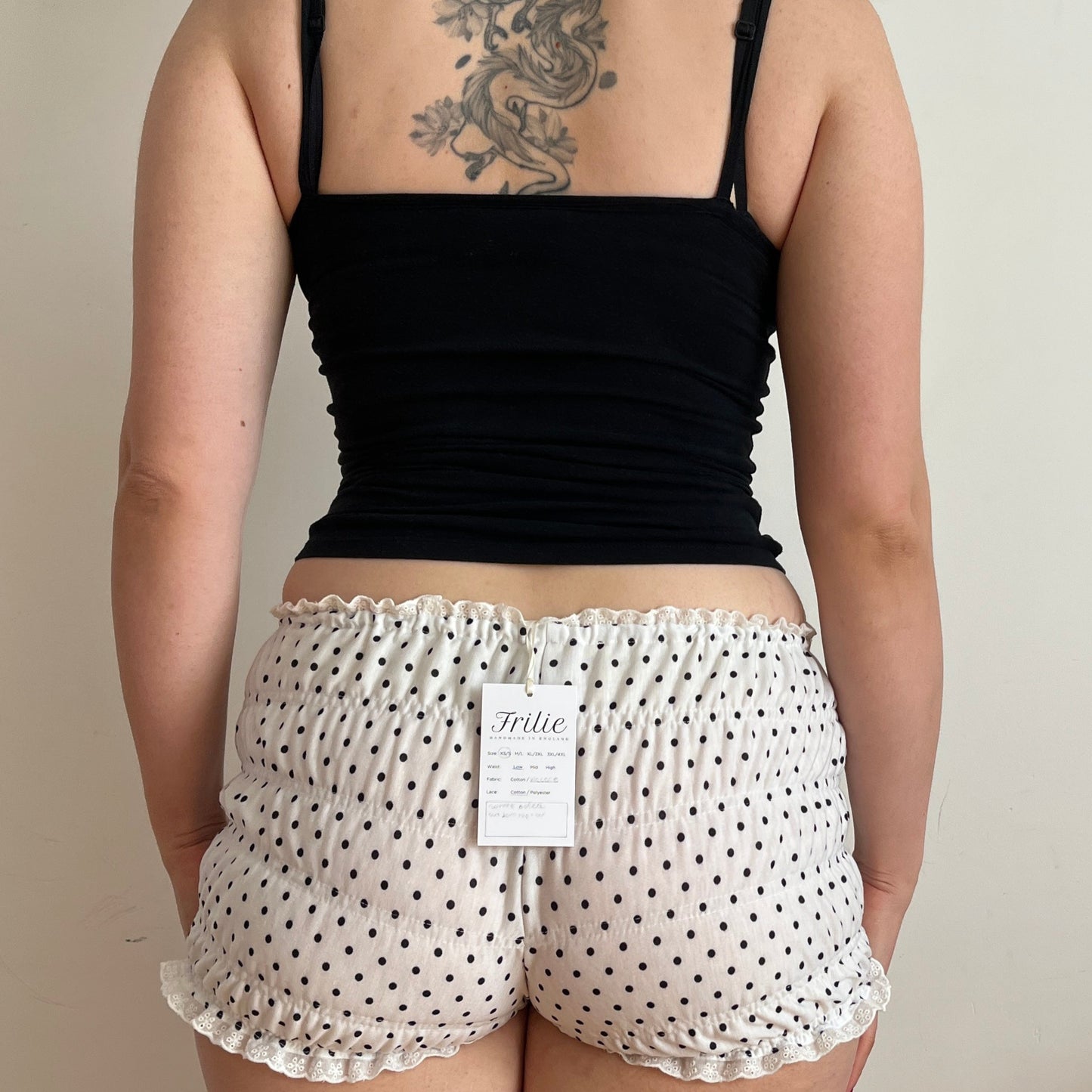 Ivory Polka Dot Shorts (XS to 2XL) - minor imperfections