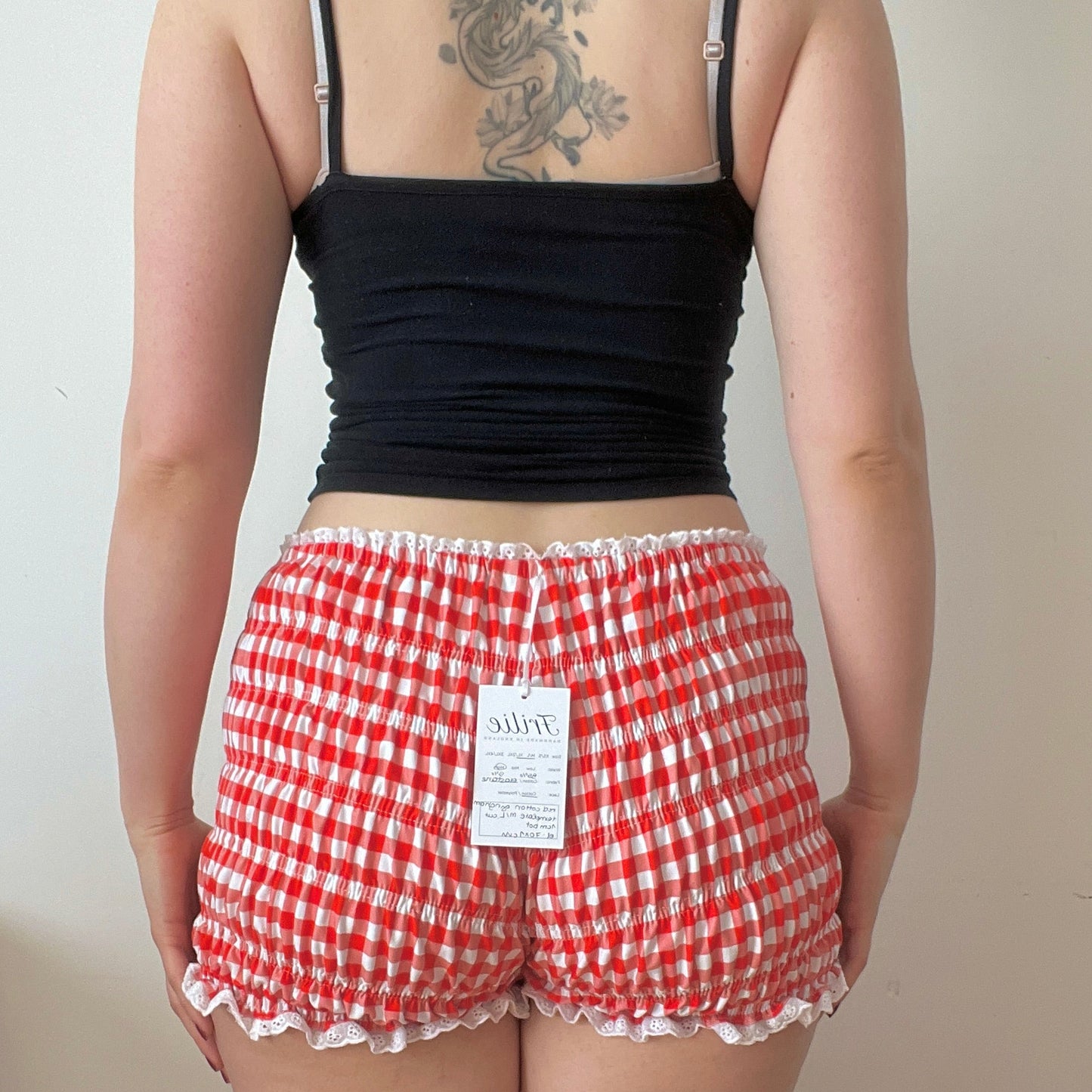 Gingham Cotton Jersey Shorts (L/XL)