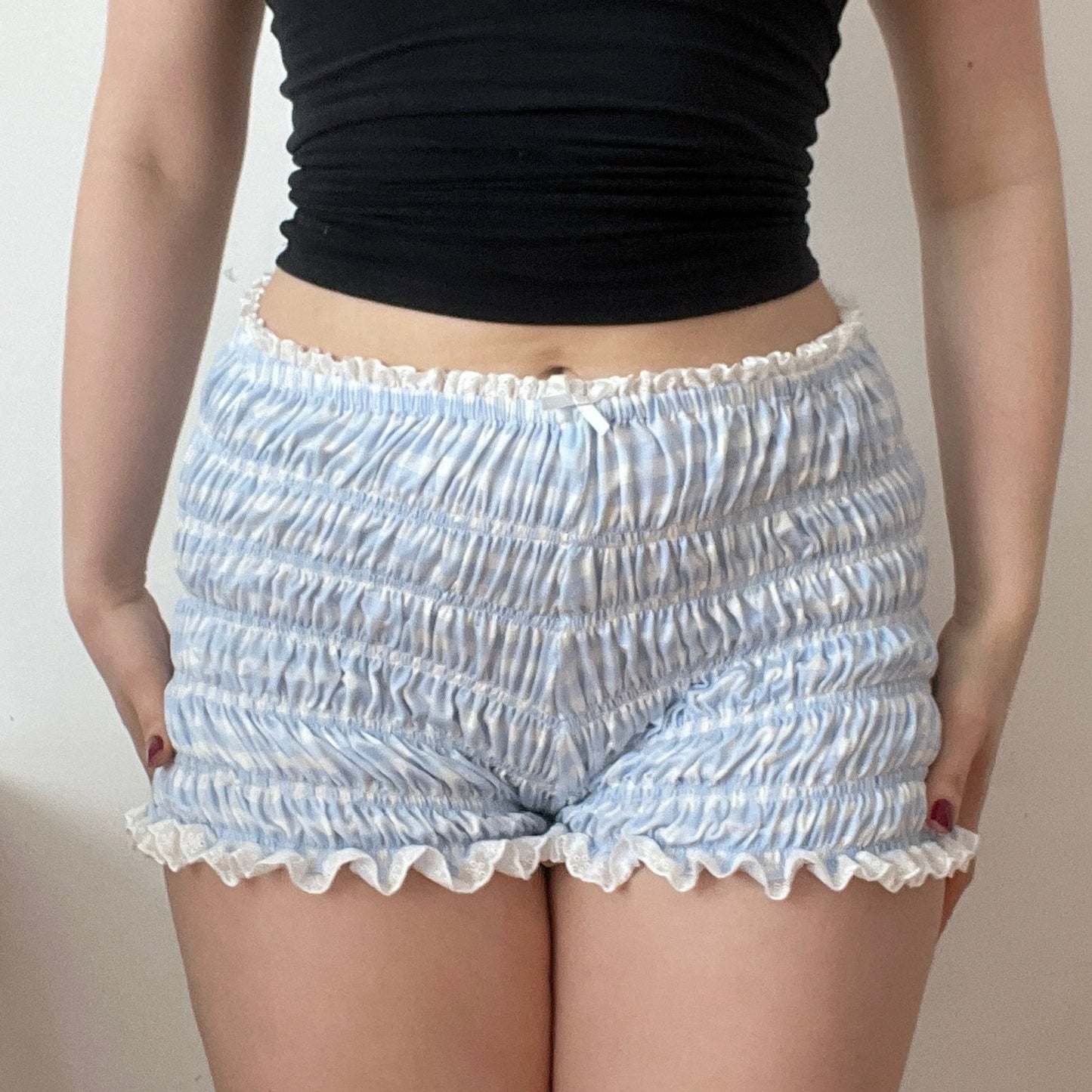 Gingham Viscose Jersey Shorts (XL/2XL)