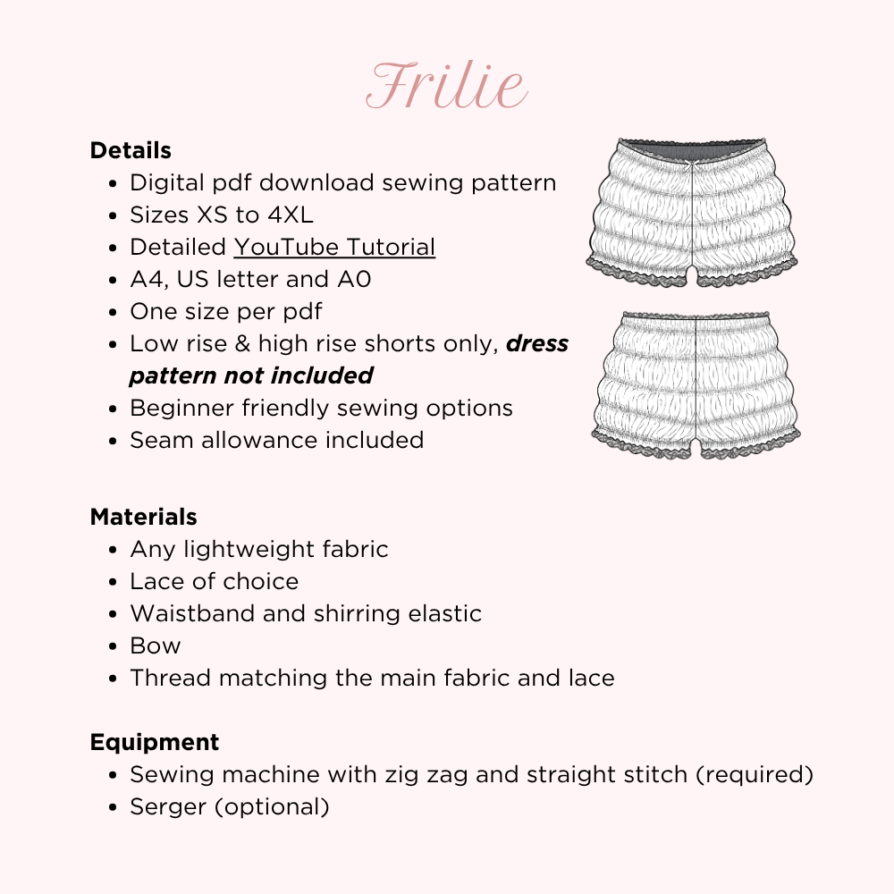 Sewing Pattern Bundle | Bloomers + Eve Thong | Digital PDF Sewing Pattern