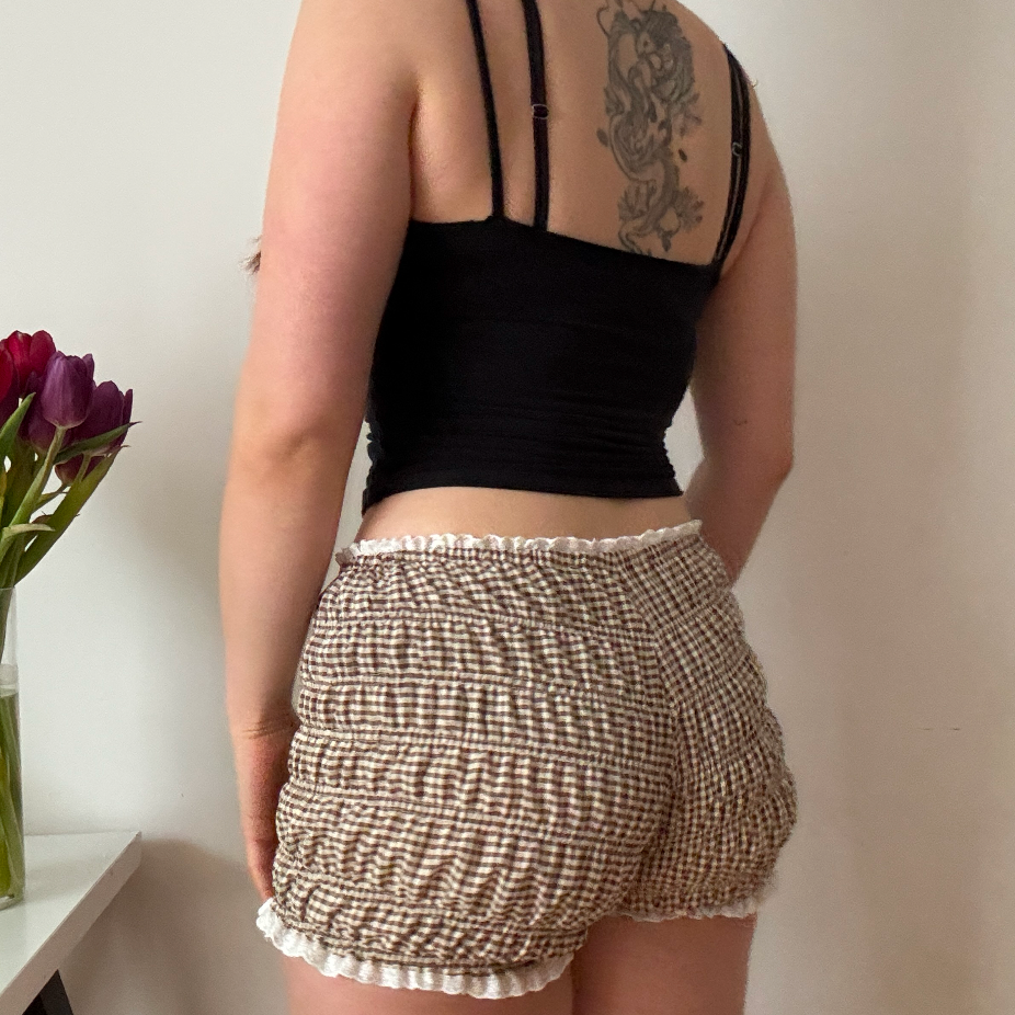 Check Cotton Blend Shorts (M/L)