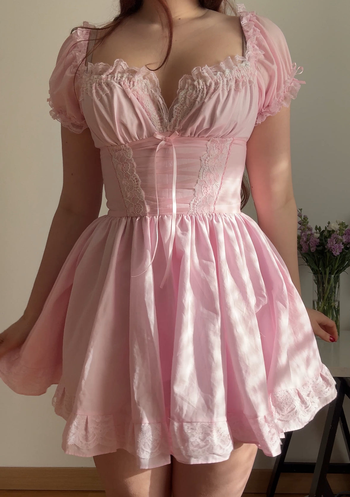 Frilie Dress in Pink Cotton [Preorder]