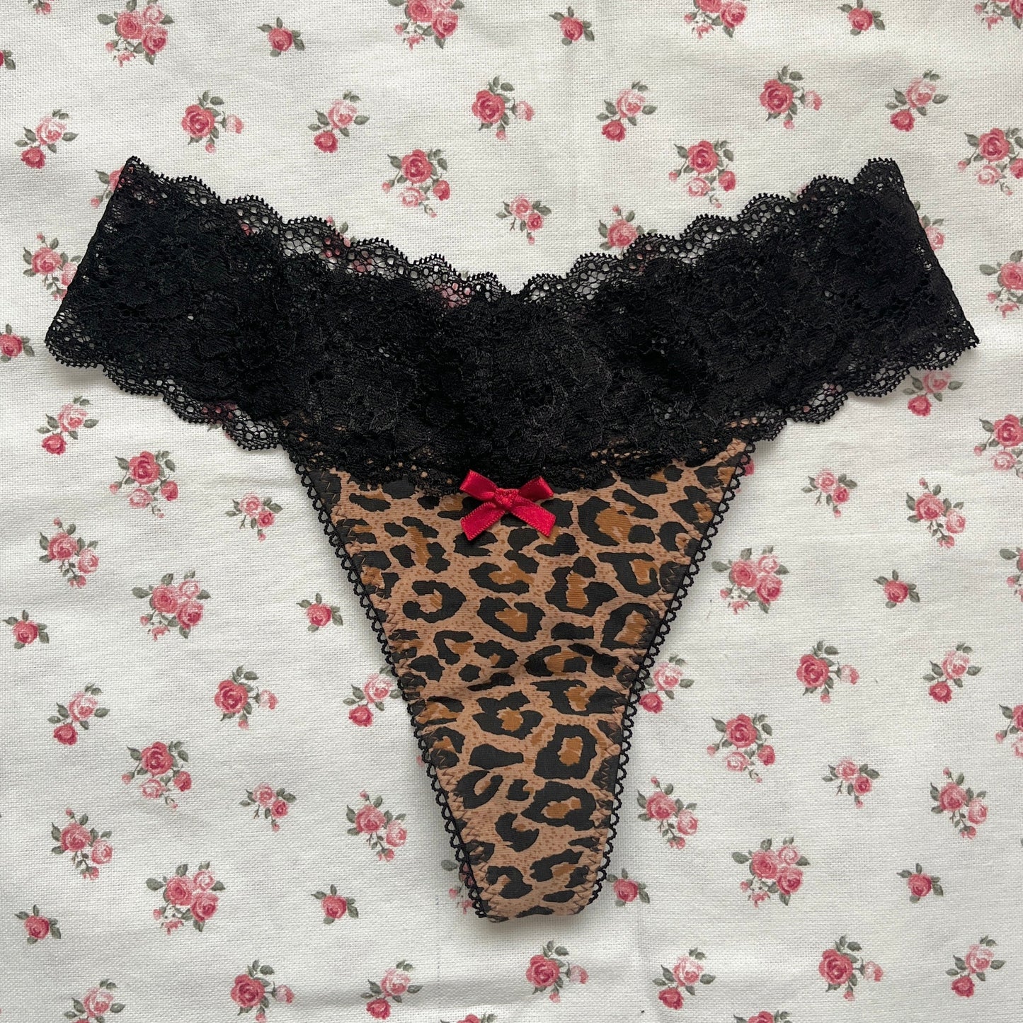 Leopard Cotton Thong (XS)