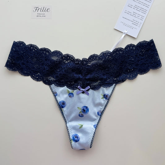 Navy Blueberry Thong (XS to M)