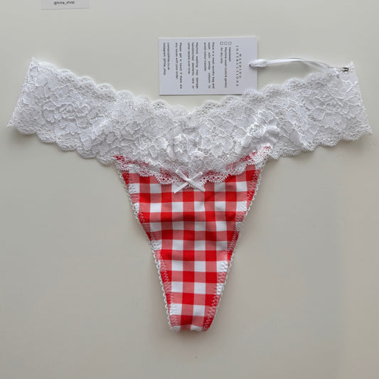 Sample - Gingham Cotton Thong (S)